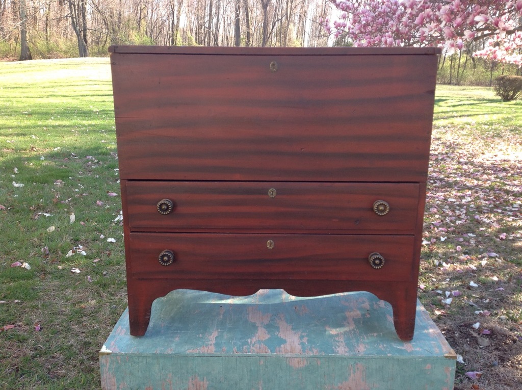 TWO DRAWER PAINTED BLANKET CHEST-EARLY 19th C.