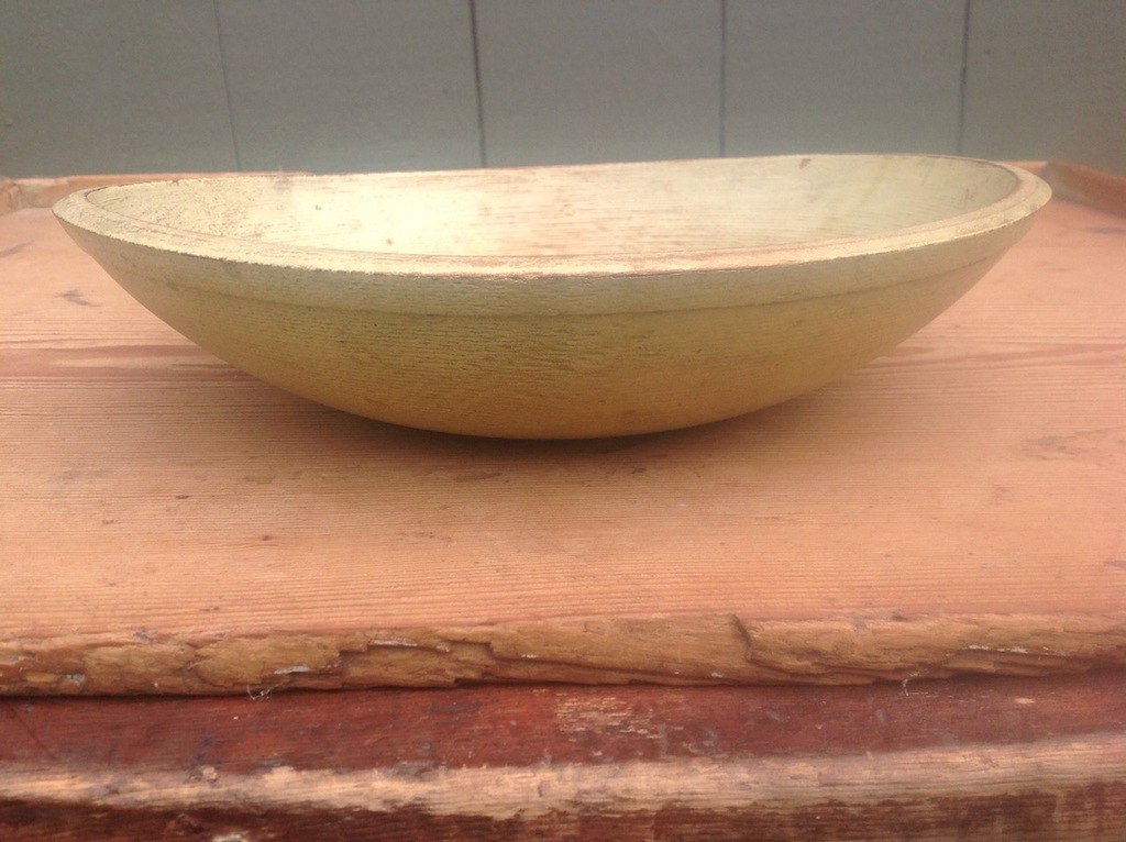 1750-1850 YELLOW PAINTED WOODEN BOWL #2A
