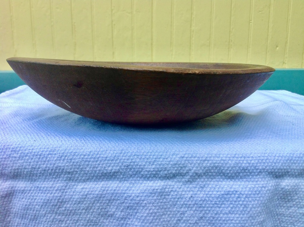 1750-1850 WOODEN BOWL SIGNIFICANT SHRINKAGE(#6A)