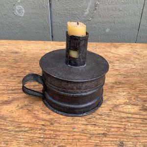 TINDER BOX/CANDLE HOLDER 1770-1820 (3 1/4”D)